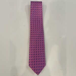 Brooks Brothers Elegant Pink and Blue Patterned Silk Tie